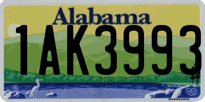 AL license plate 1AK3993