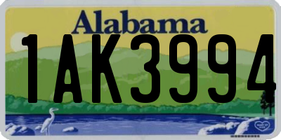 AL license plate 1AK3994