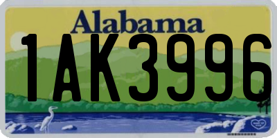 AL license plate 1AK3996
