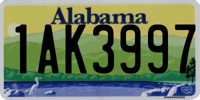AL license plate 1AK3997