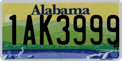 AL license plate 1AK3999