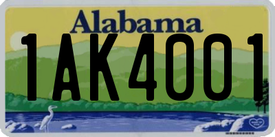AL license plate 1AK4001