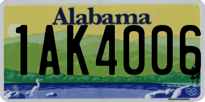 AL license plate 1AK4006