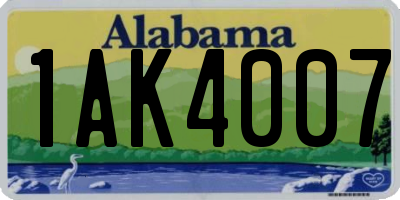 AL license plate 1AK4007