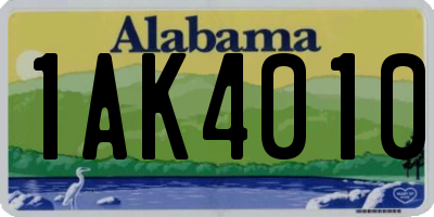 AL license plate 1AK4010