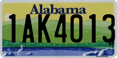 AL license plate 1AK4013