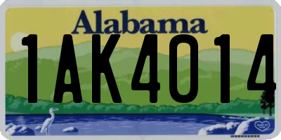 AL license plate 1AK4014