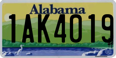AL license plate 1AK4019
