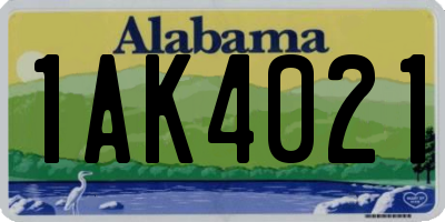 AL license plate 1AK4021