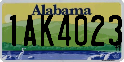 AL license plate 1AK4023