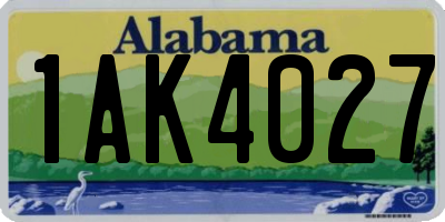 AL license plate 1AK4027