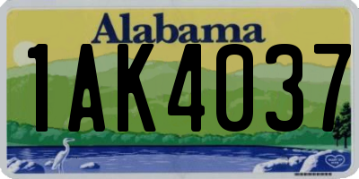 AL license plate 1AK4037