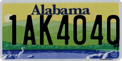 AL license plate 1AK4040
