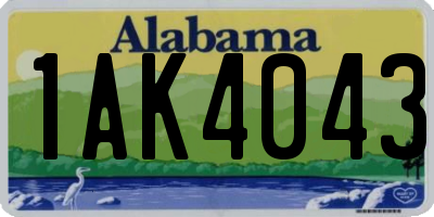 AL license plate 1AK4043