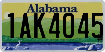 AL license plate 1AK4045
