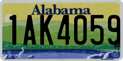 AL license plate 1AK4059