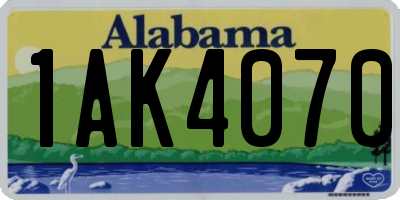 AL license plate 1AK4070