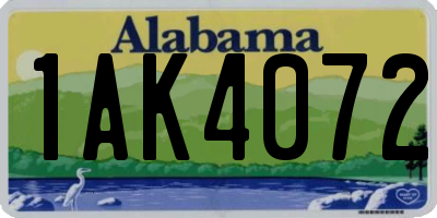AL license plate 1AK4072