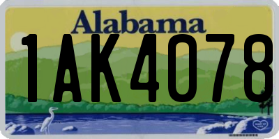 AL license plate 1AK4078