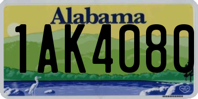 AL license plate 1AK4080