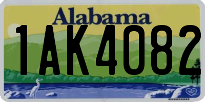 AL license plate 1AK4082