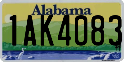 AL license plate 1AK4083