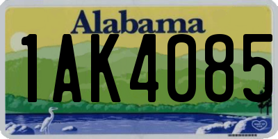 AL license plate 1AK4085