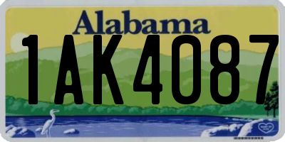AL license plate 1AK4087