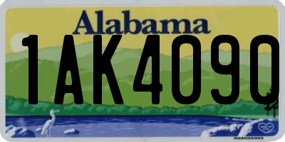 AL license plate 1AK4090