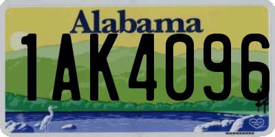 AL license plate 1AK4096