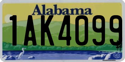 AL license plate 1AK4099