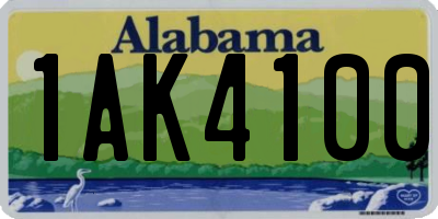 AL license plate 1AK4100