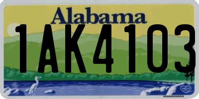 AL license plate 1AK4103