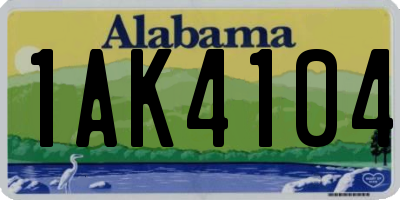 AL license plate 1AK4104