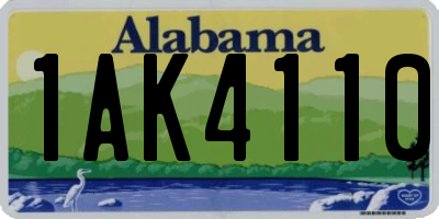 AL license plate 1AK4110