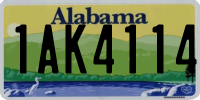 AL license plate 1AK4114