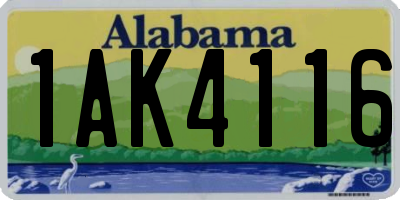 AL license plate 1AK4116