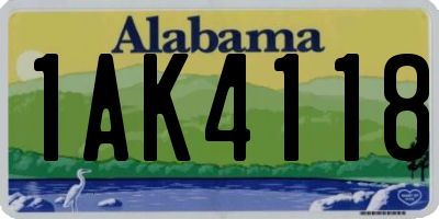 AL license plate 1AK4118