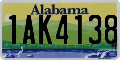 AL license plate 1AK4138