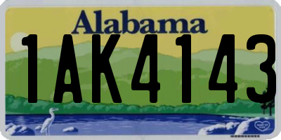AL license plate 1AK4143