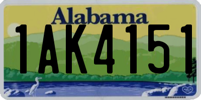AL license plate 1AK4151