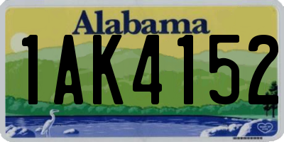 AL license plate 1AK4152