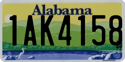 AL license plate 1AK4158