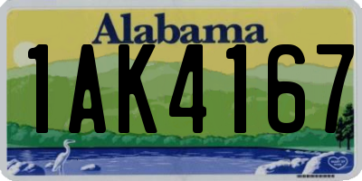 AL license plate 1AK4167