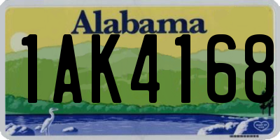 AL license plate 1AK4168