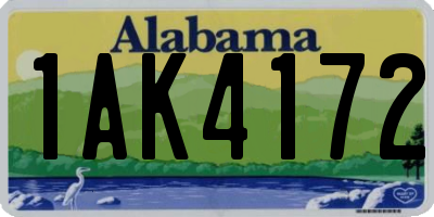 AL license plate 1AK4172
