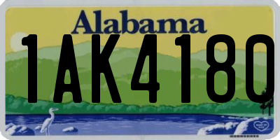 AL license plate 1AK4180
