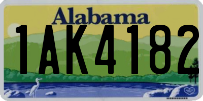 AL license plate 1AK4182