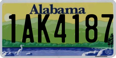 AL license plate 1AK4187