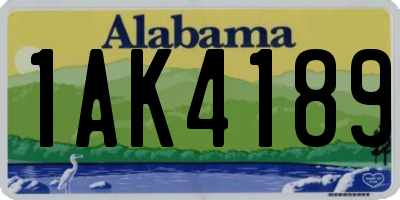 AL license plate 1AK4189